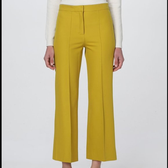 Weekend Max Mara Side Zip Cropped Pants in Yellow Size 12